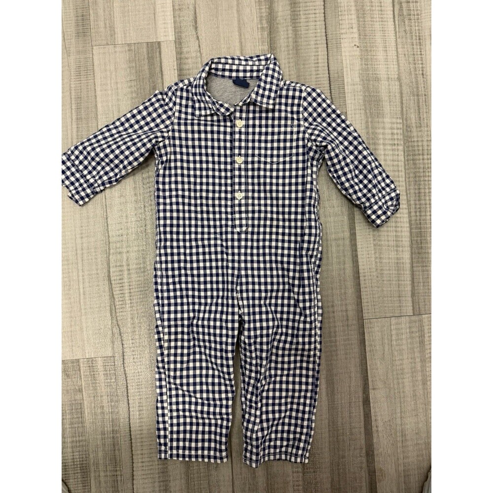 BabyGap Boy Gingham Cotton Lined One- Piece Size 12/18 Months